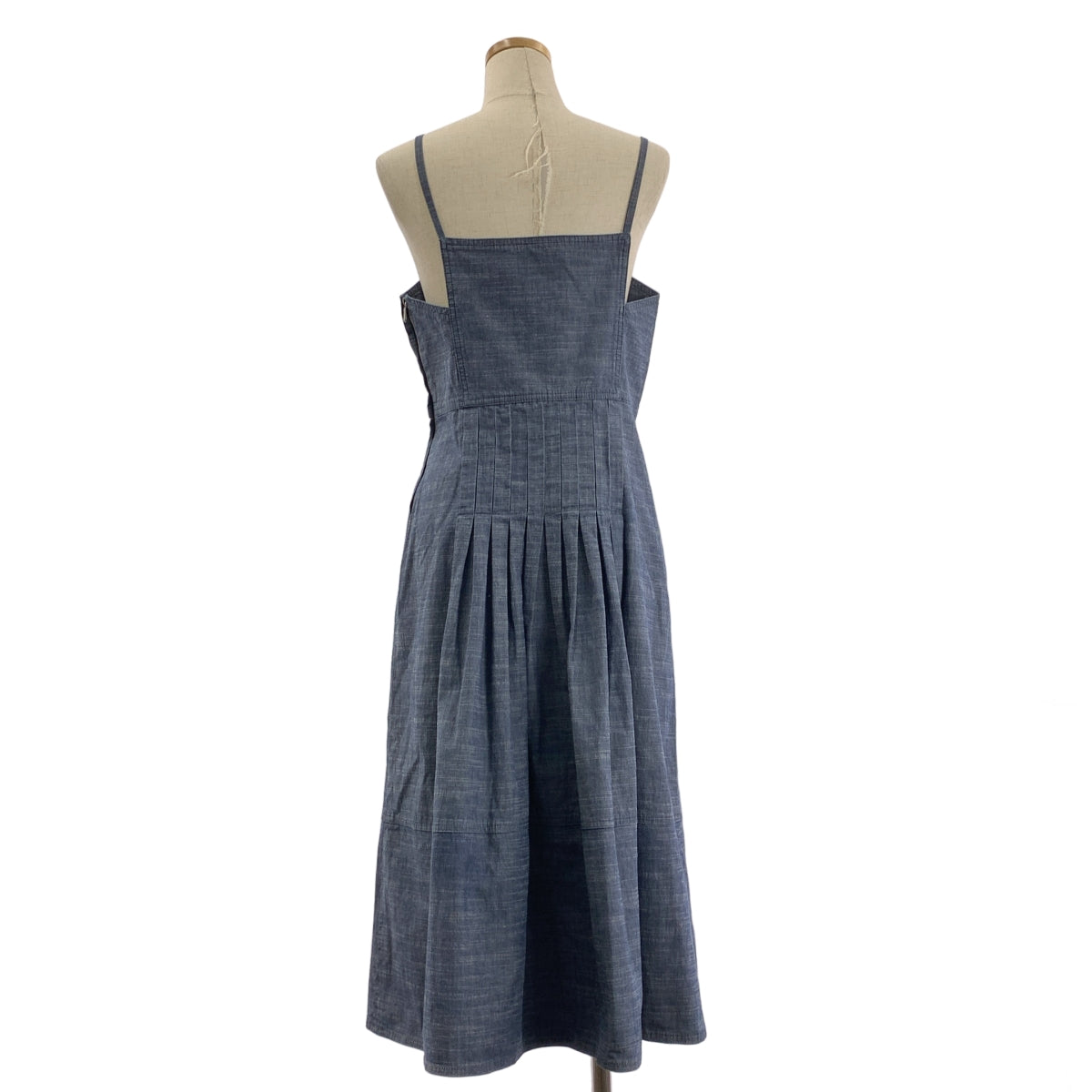 [狀況極佳] 香奈兒 | Coco Mark 03P 牛仔棉質褶皺喇叭裙 | 尺寸 40 | 藍色 | 女款