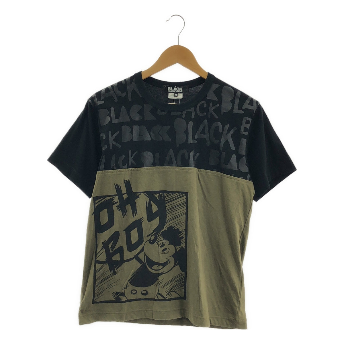 BLACK COMME des GARCONS / ブラックコムデギャルソン | 2020SS | × Disney / ディズニーコラボ ロゴ ミッキープリント バイカラー シャツ | M | メンズ