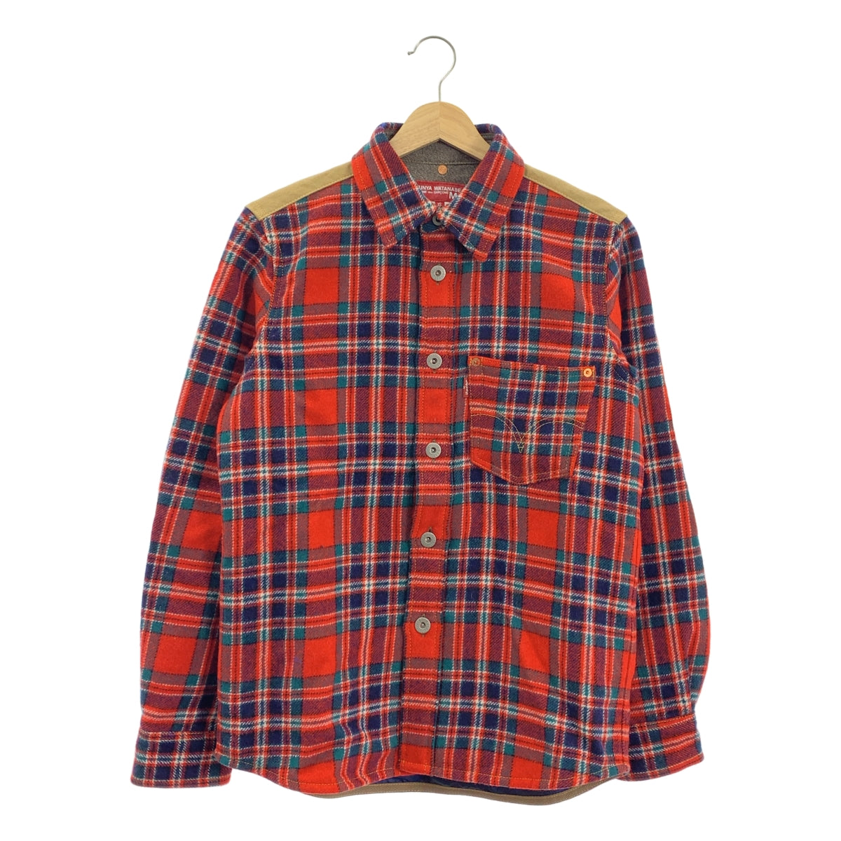 JUNYA WATANABE COMME des GARCONS MAN / 준야와타나베 콤데 걸슨맨 | 2014AW | × Levi's 리바이스 콜라보 울 요크 전환 엘보 패치 셔츠 | XS |