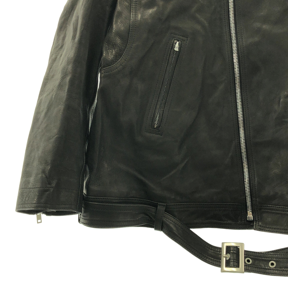 Rick Owens / リックオウエンス | JUMBO LUKE STOOGES ジャンボ ルーク ストゥージズ カーフレザー ダブル ライダースジャケット | ONE SIZE | メンズ
