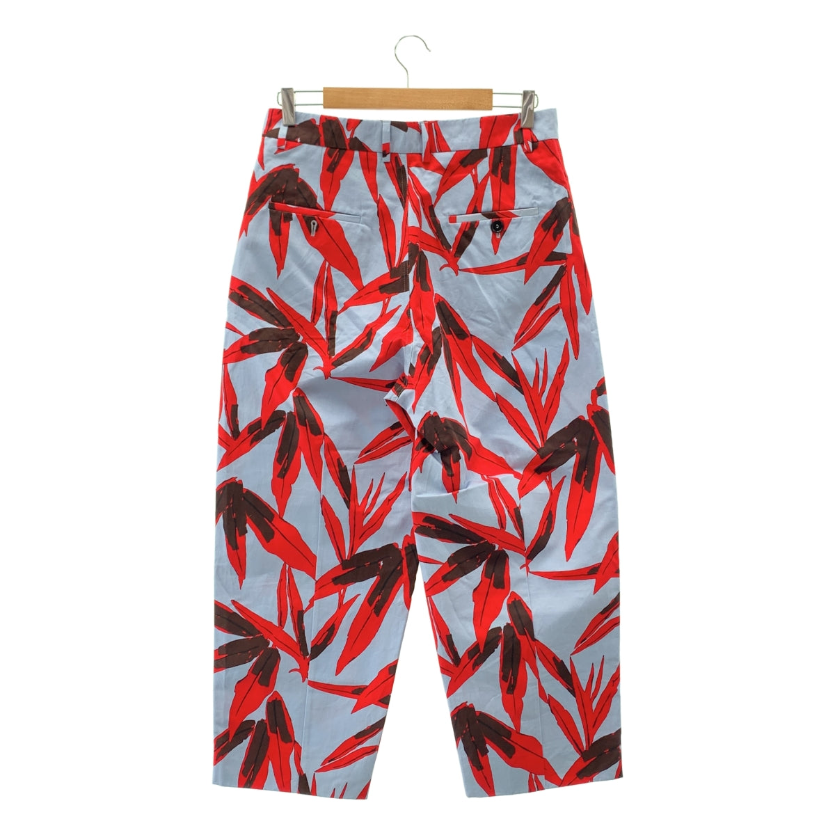 【美品】  MARNI / マルニ | コットン プリント ワイドパンツ | 40 | ライトブルー/レッド | レディース