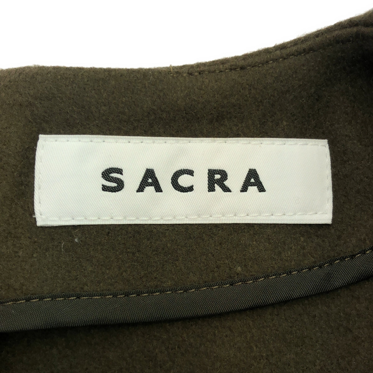 [New] SACRA | HIGH COUNT MELTON Long Dress | 38 | Brown | Women's