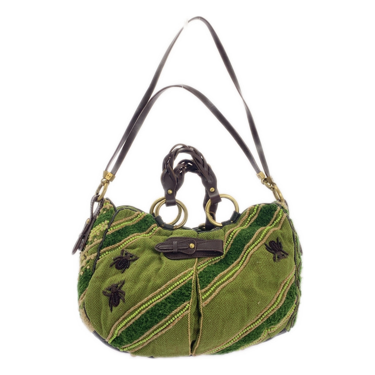 JAMIN PUECH / 자만 피에쉬 | 가죽 전환 비즈 장식 2way 숄더백 |