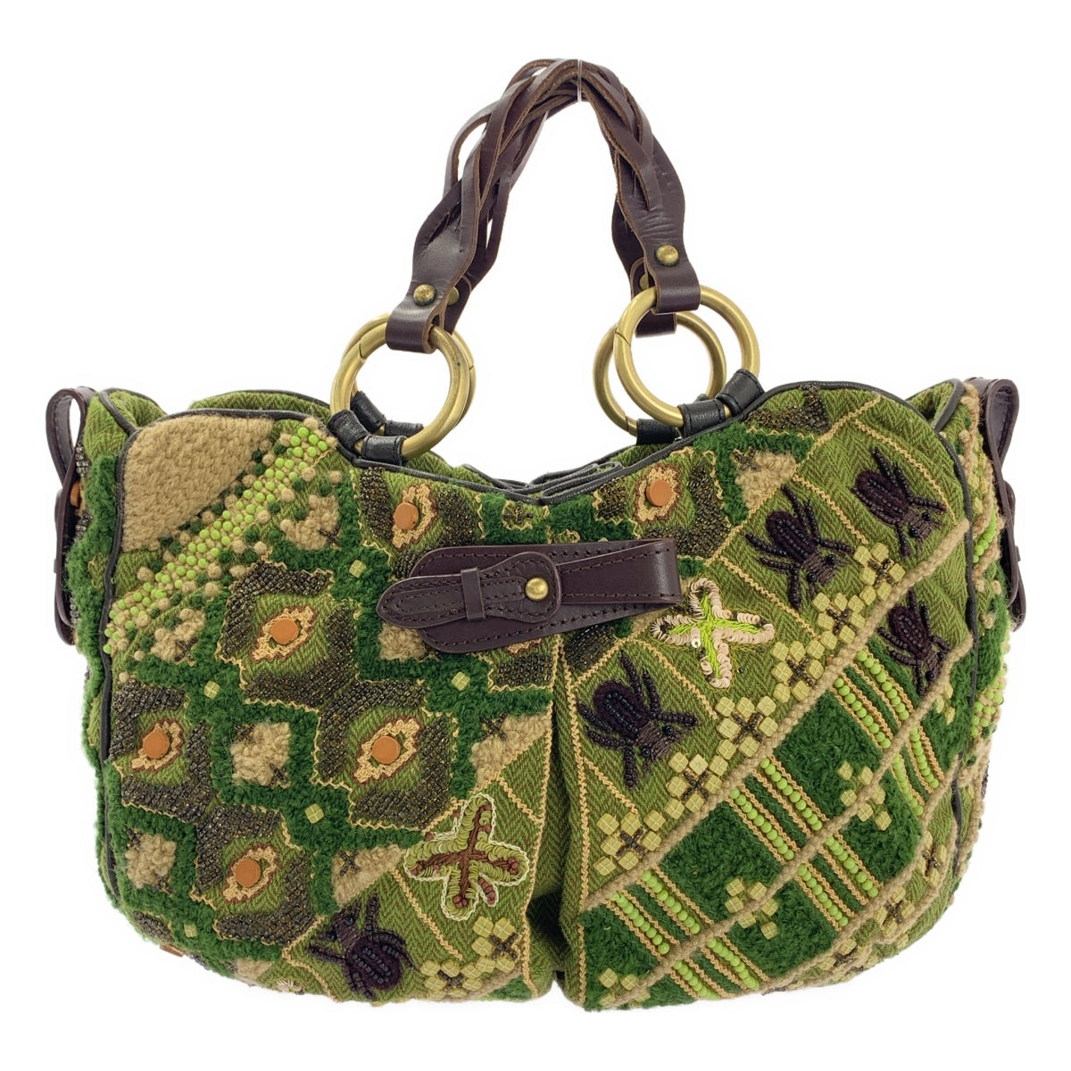 JAMIN PUECH / 자만 피에쉬 | 가죽 전환 비즈 장식 2way 숄더백 |