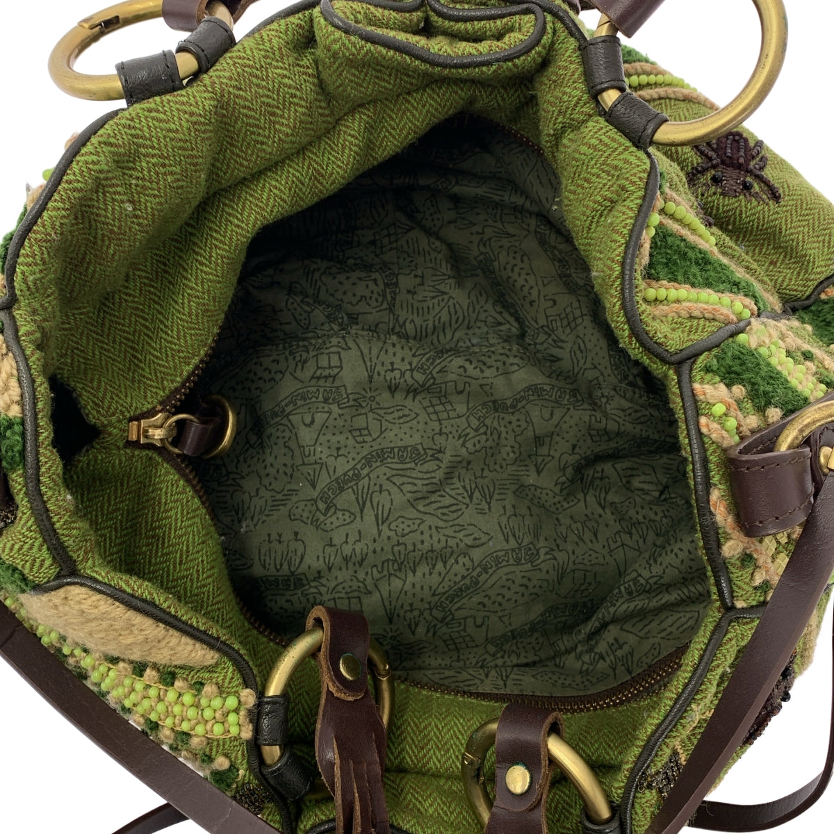 JAMIN PUECH / 자만 피에쉬 | 가죽 전환 비즈 장식 2way 숄더백 |