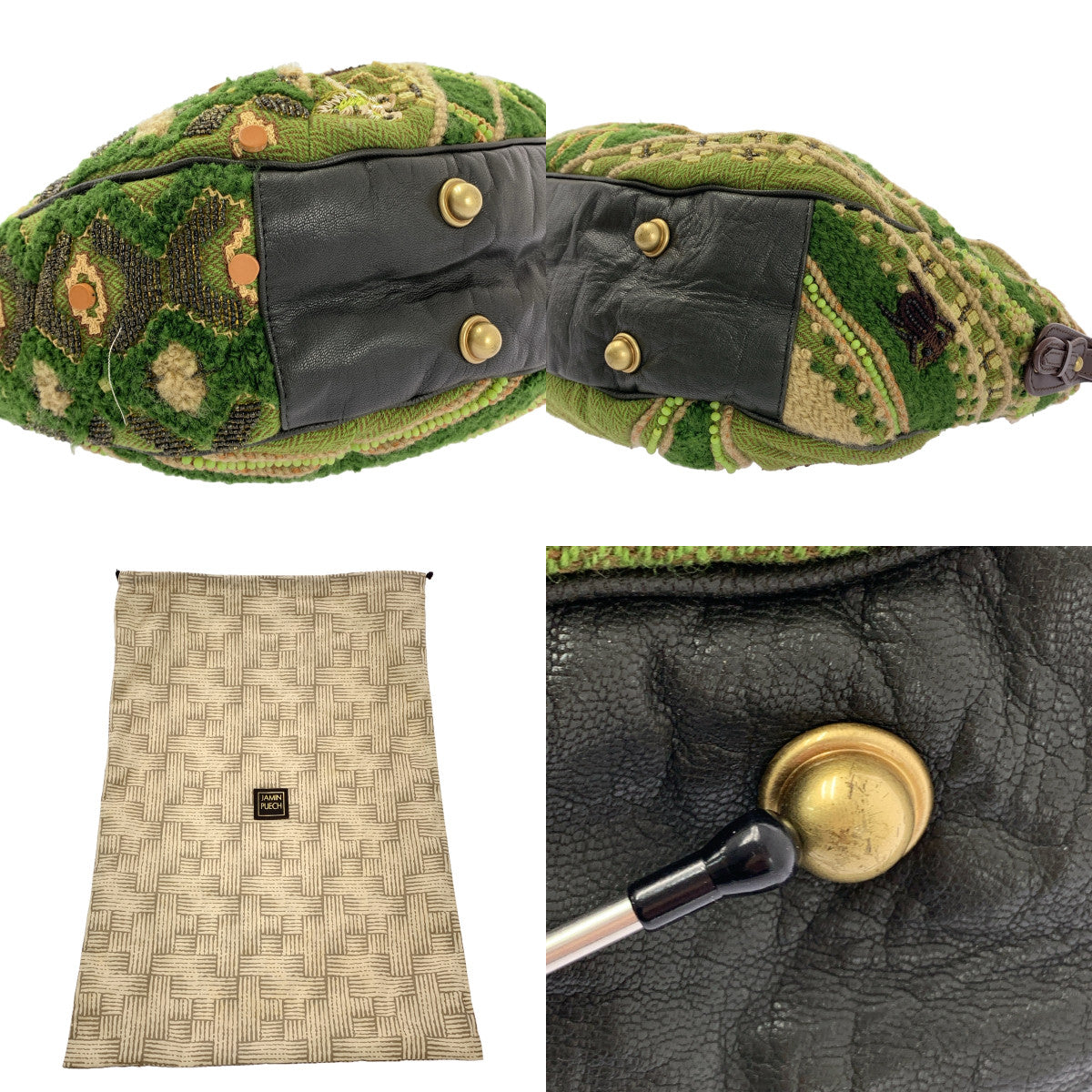 JAMIN PUECH / 자만 피에쉬 | 가죽 전환 비즈 장식 2way 숄더백 |