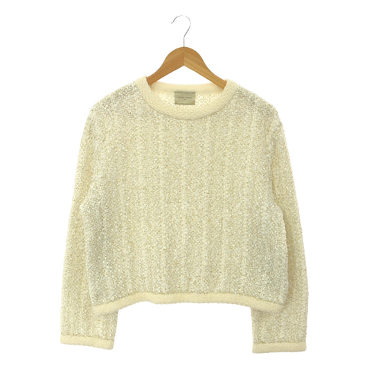 UNITED ARROWS | Mixed glitter tweed crew neck knit pullover |