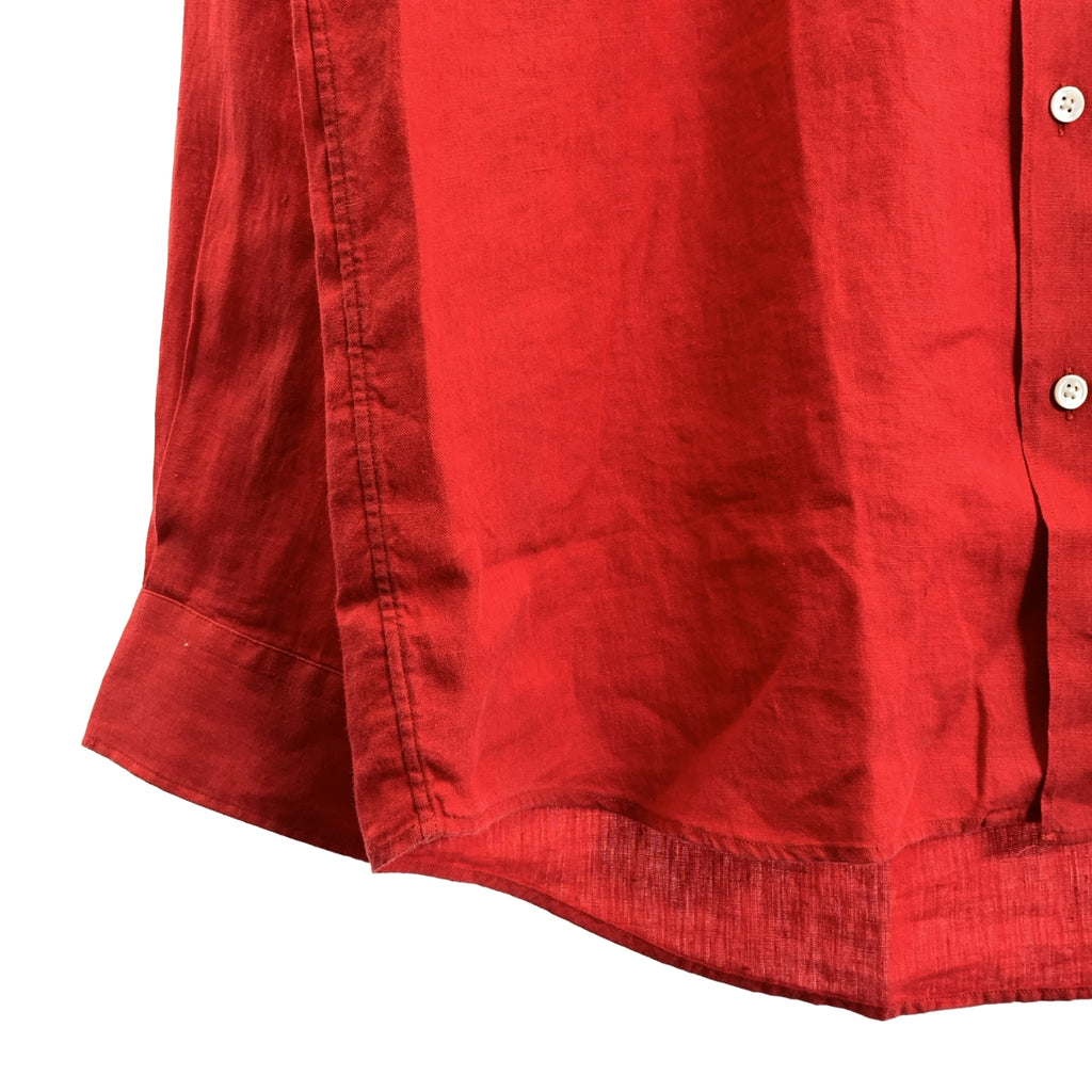POLO RALPH LAUREN / ポロラルフローレン | 1990s | ヴィンテージ BONNARD リネン オープンカラーシャツ | M | レッド | メンズ