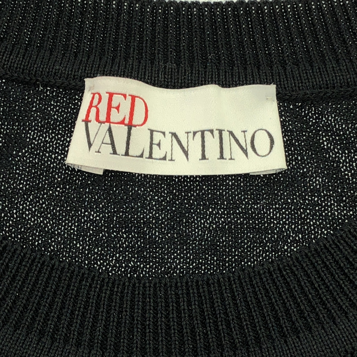 RED VALENTINO / レッドヴァレンティノ | 裾フリル クルーネック ニット | ブラック | レディース