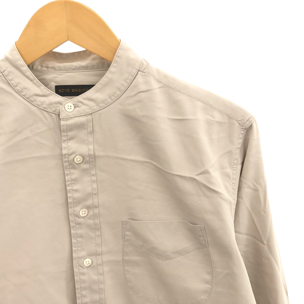 scye basics / Scye Basics | Cotton stand-up collar shirt | 38 | Greige | Women's