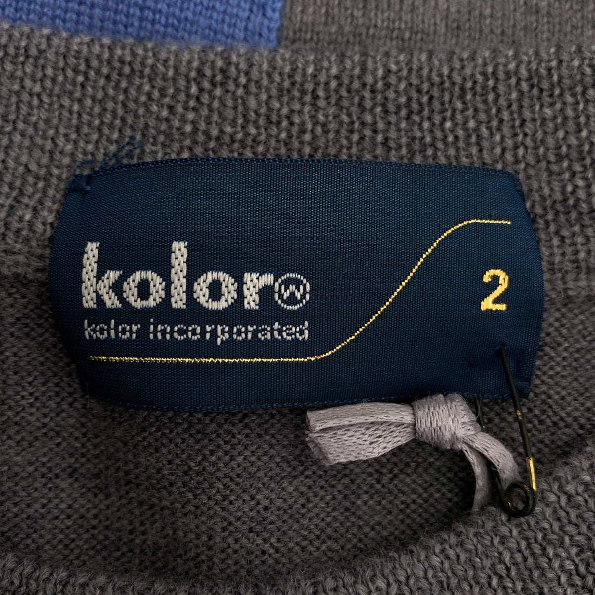 【成色極佳】kolor | Logo 雙領針織衫 | 2 碼 | 灰色 | 女款