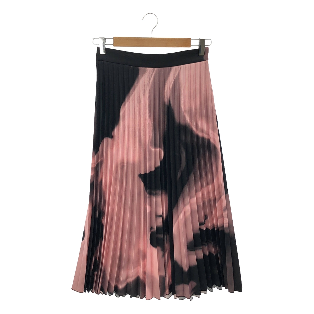 Off-White | Pink Graphic Print Pleated Midi Skirt | Side Zip Pleated Skirt | 42 | Women's