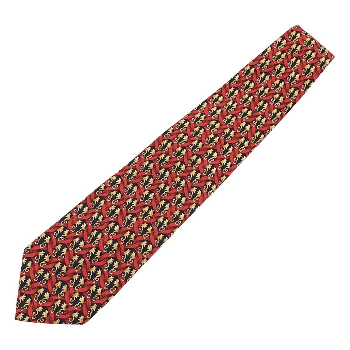 【미품】 Salvatore Ferragamo / 살바토레 페라가모 | 이탈리아제 울 총무늬 넥타이 | 레드