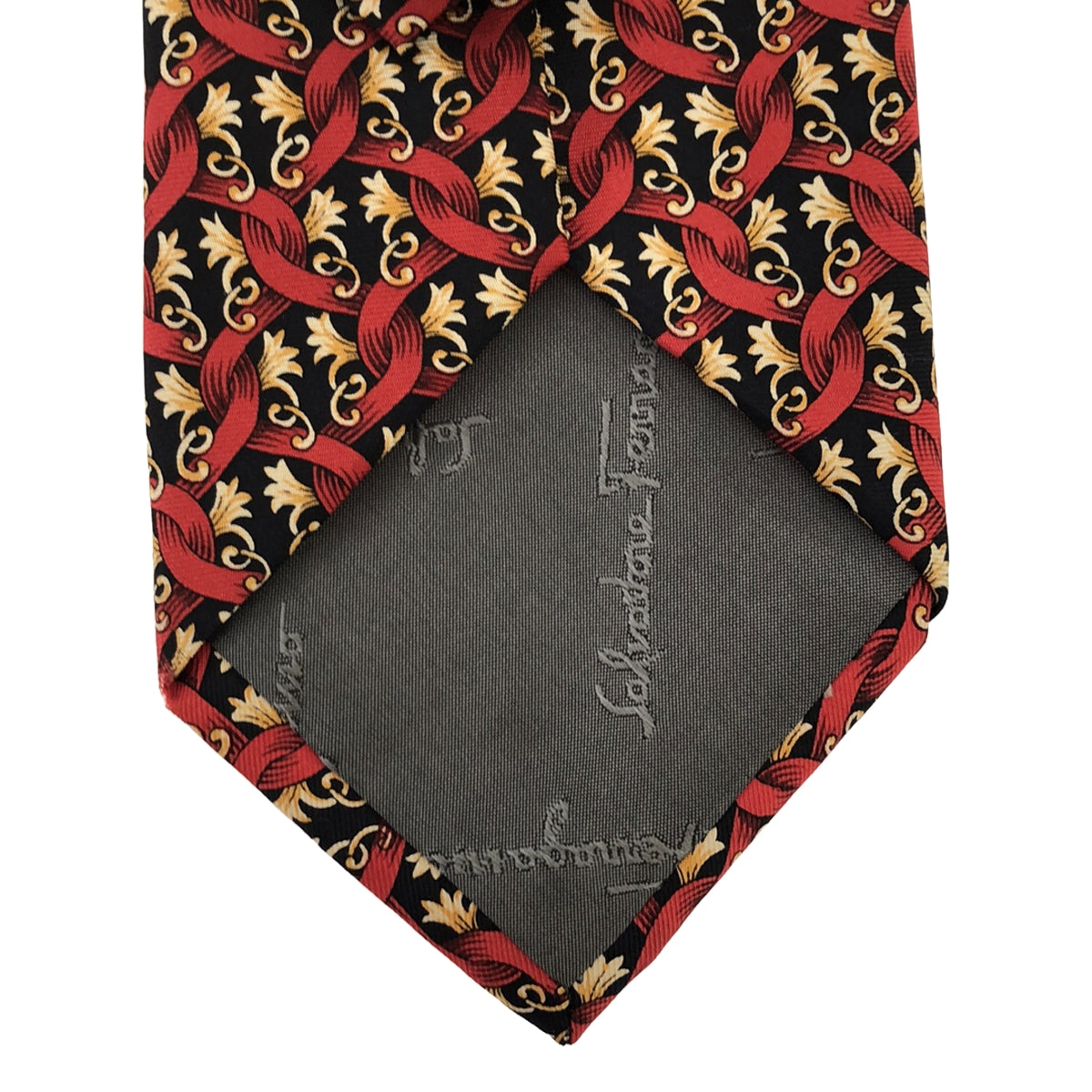 【미품】 Salvatore Ferragamo / 살바토레 페라가모 | 이탈리아제 울 총무늬 넥타이 | 레드