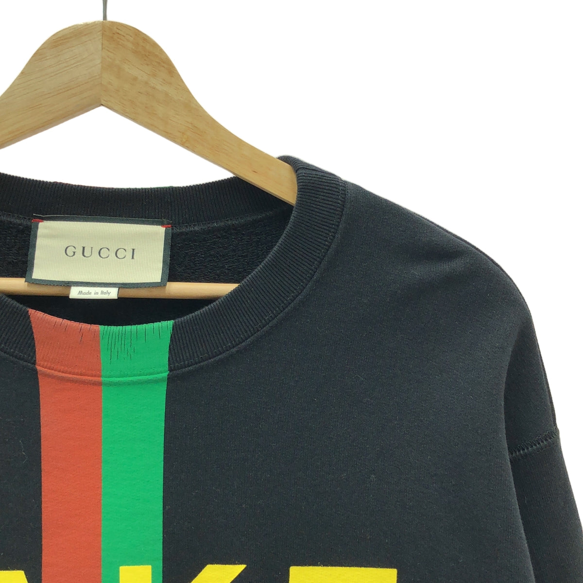 GUCCI / 구찌 | 2020AW | Fake Not Print Sweatshirt 스웨트 트레이너 | S | 블랙/레드/그린 | 남성