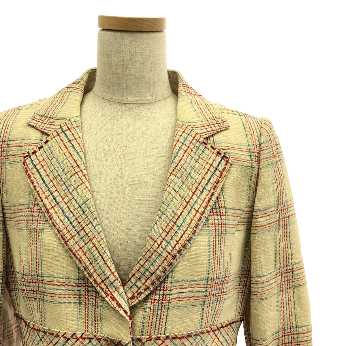 蘆田小姐。 / 蘆田小姐 |亞麻羊毛格紋珠繡訂製夾克 | 7 |黃色 |女性的