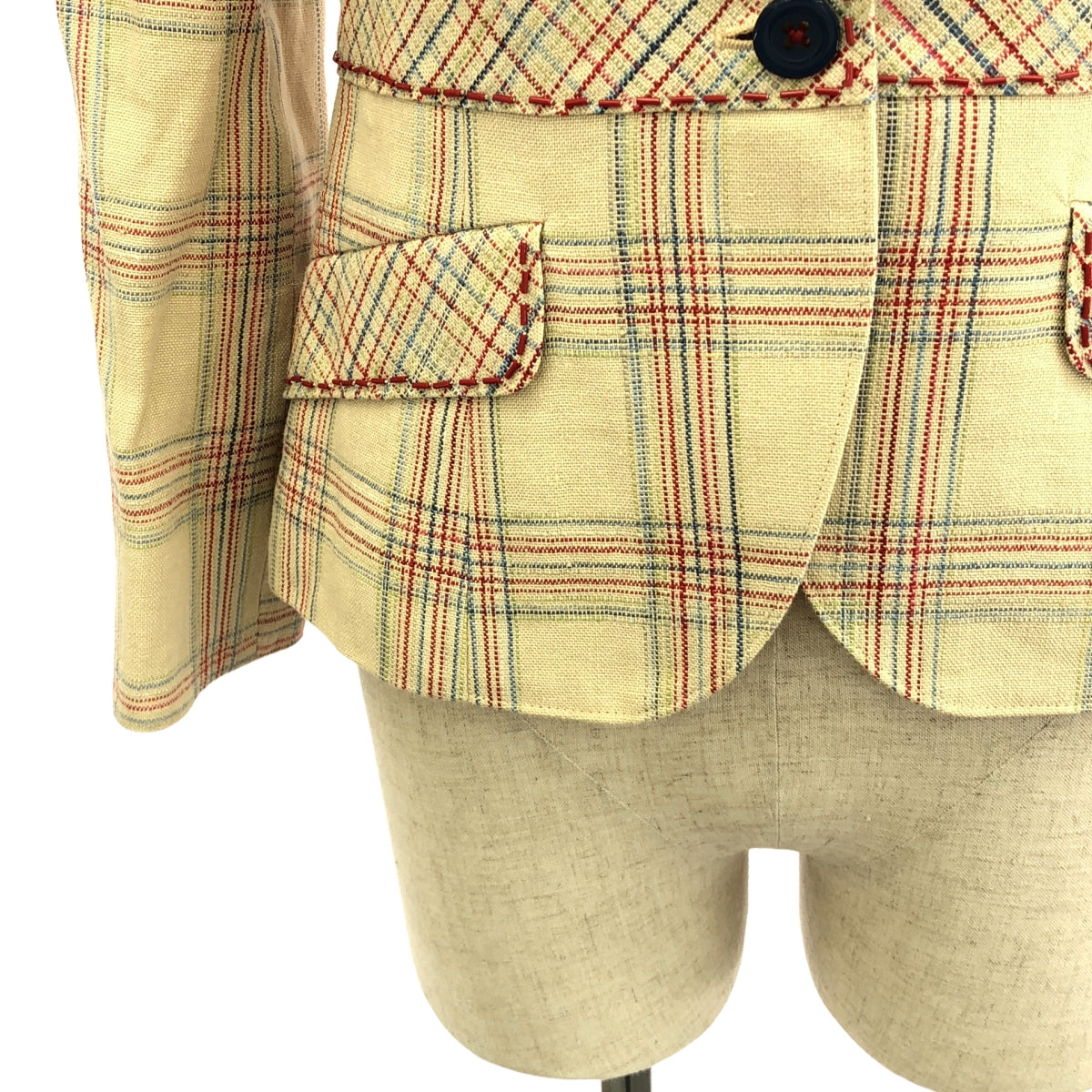 蘆田小姐。 / 蘆田小姐 |亞麻羊毛格紋珠繡訂製夾克 | 7 |黃色 |女性的