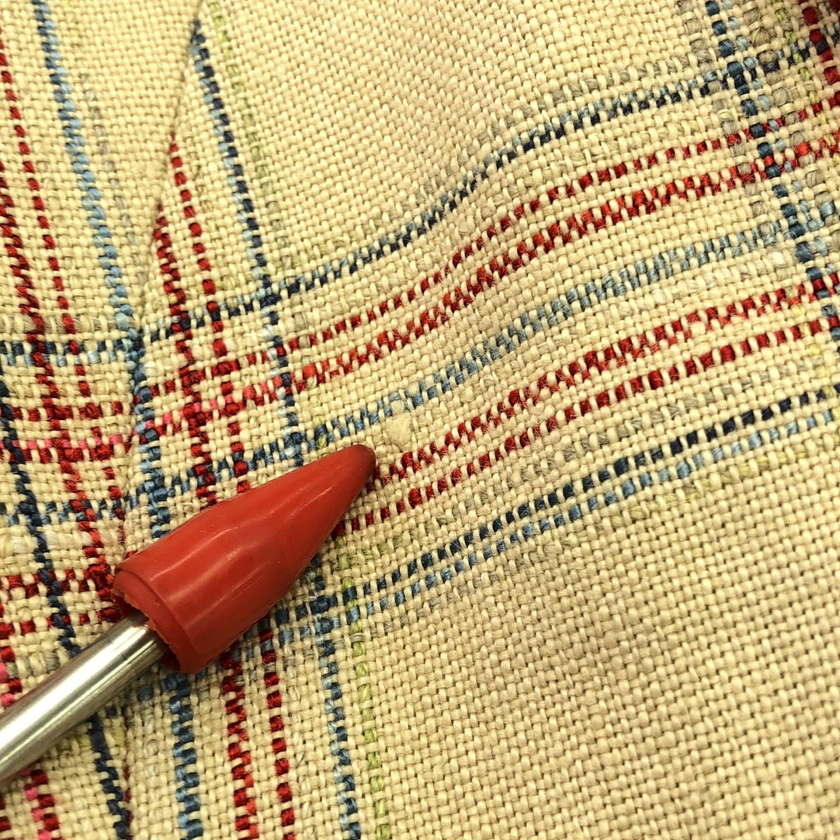 miss ashida.  / ミス アシダ | リネン ウール チェック柄 ビーズ刺しゅう テーラード ジャケット | 7 | イエロー系 | レディース