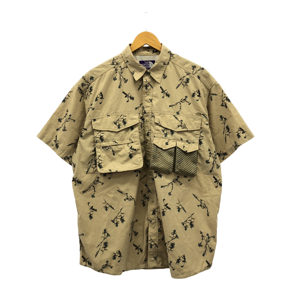 THE NORTH FACE PURPLE LABEL / ザノースフェイスパープルレーベル | 2023SS | Polyester Linen Field H/S Shirt ポリエステル リネン フィールド 半袖 シャツ | M | ベージュ / ブラック / ブルー | メンズ