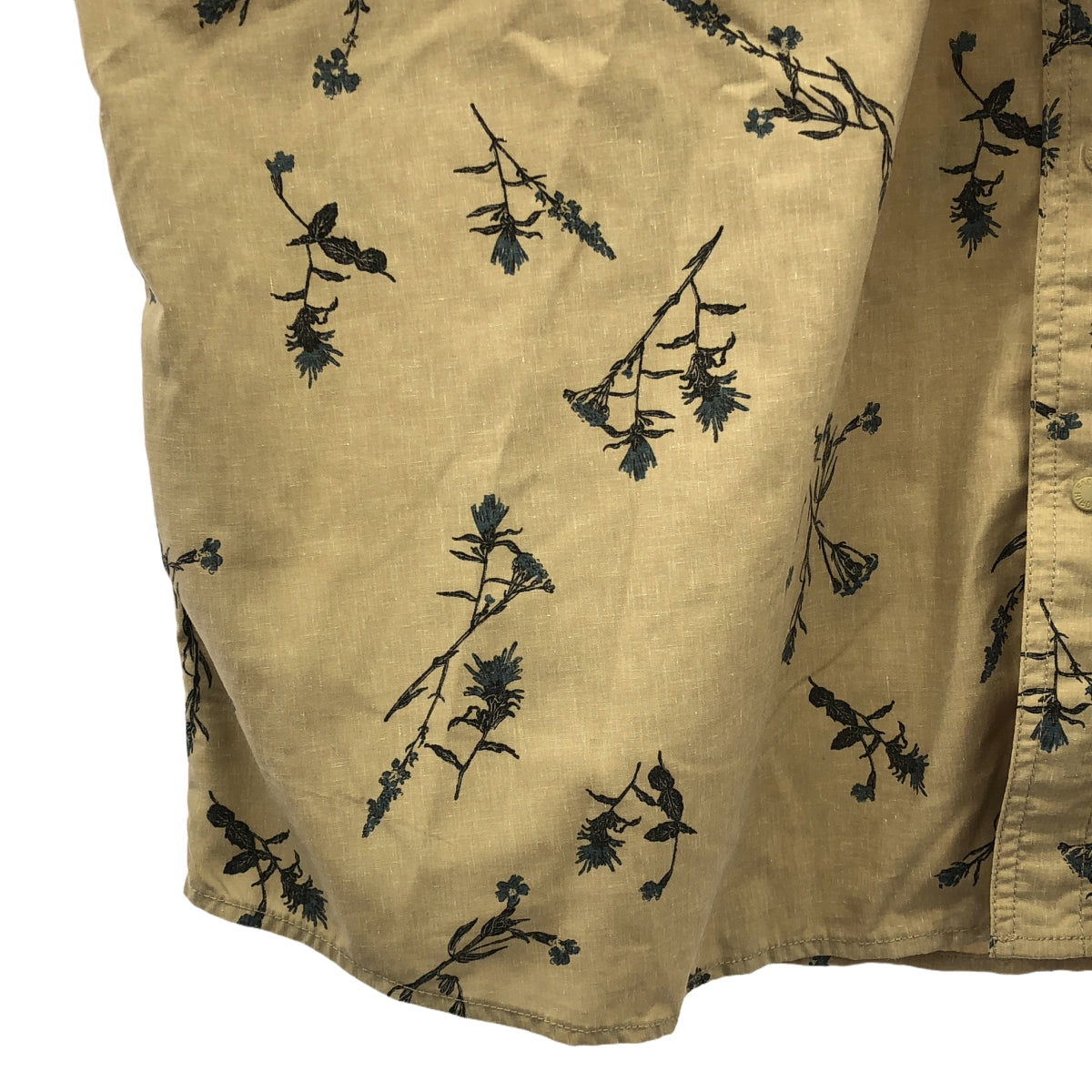 THE NORTH FACE PURPLE LABEL / ザノースフェイスパープルレーベル | 2023SS | Polyester Linen Field H/S Shirt ポリエステル リネン フィールド 半袖 シャツ | M | ベージュ / ブラック / ブルー | メンズ