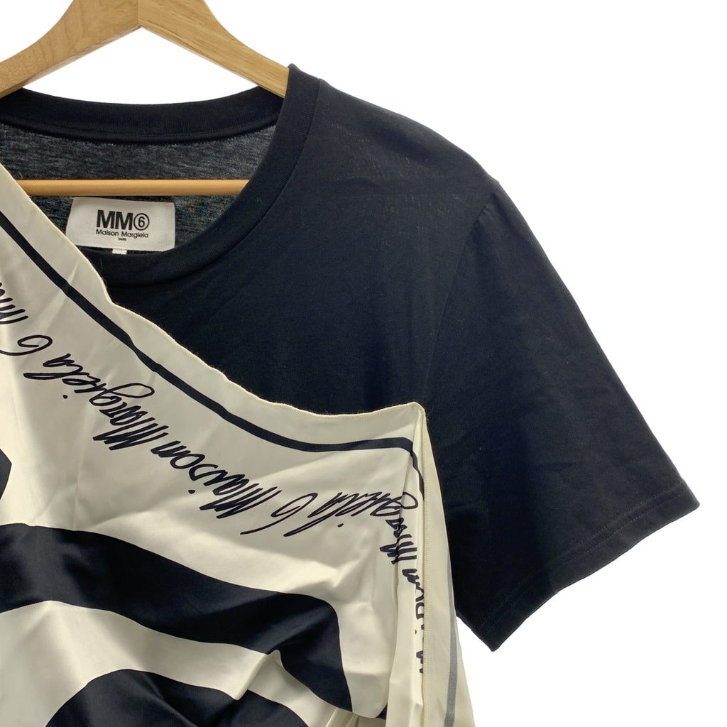 MM6 Maison Margiela / エムエムシックスメゾンマルジェラ | 2020AW | スカーフ ドッキング オーバーサイズ クルーネック カットソー | XS |