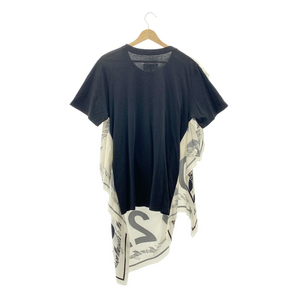 MM6 Maison Margiela / エムエムシックスメゾンマルジェラ | 2020AW | スカーフ ドッキング オーバーサイズ クルーネック カットソー | XS |