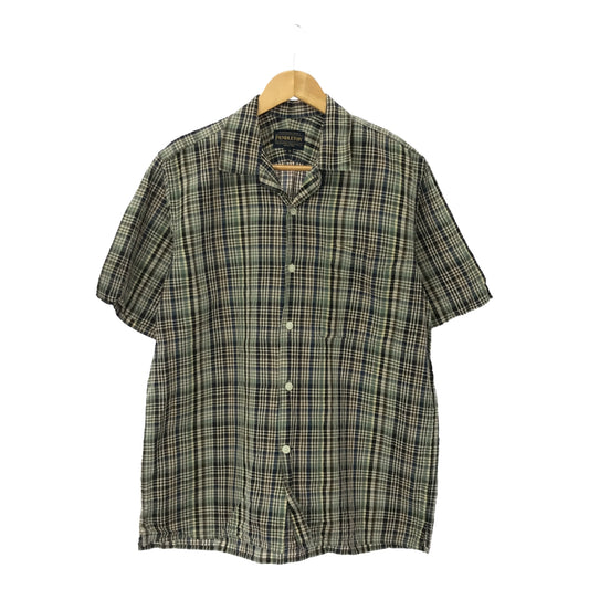 PENDLETON | Cotton linen check open collar short sleeve shirt | M | Men's