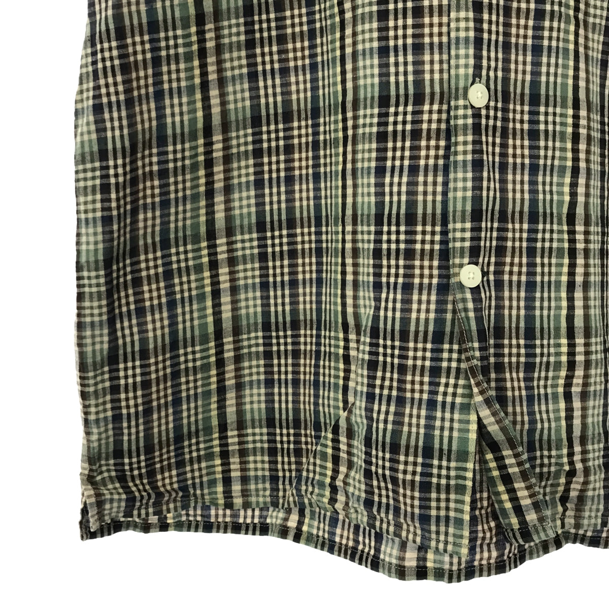 PENDLETON | Cotton linen check open collar short sleeve shirt | M | Men's