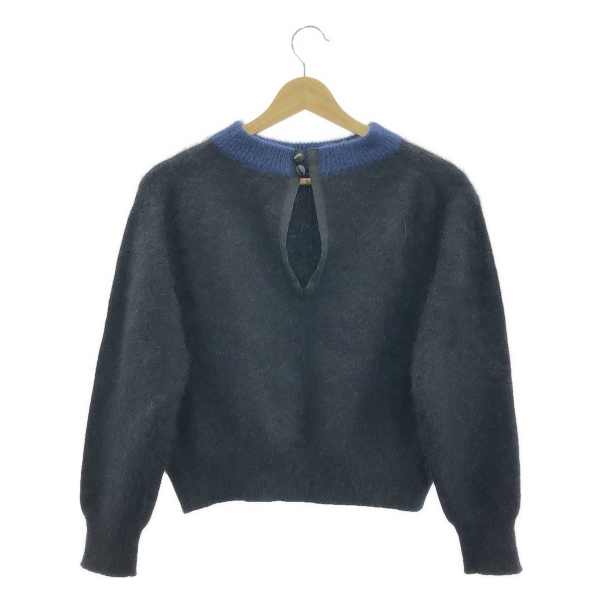 sacai luck / サカイラック | アンゴラファー シャギー ニット | ブラック | レディース