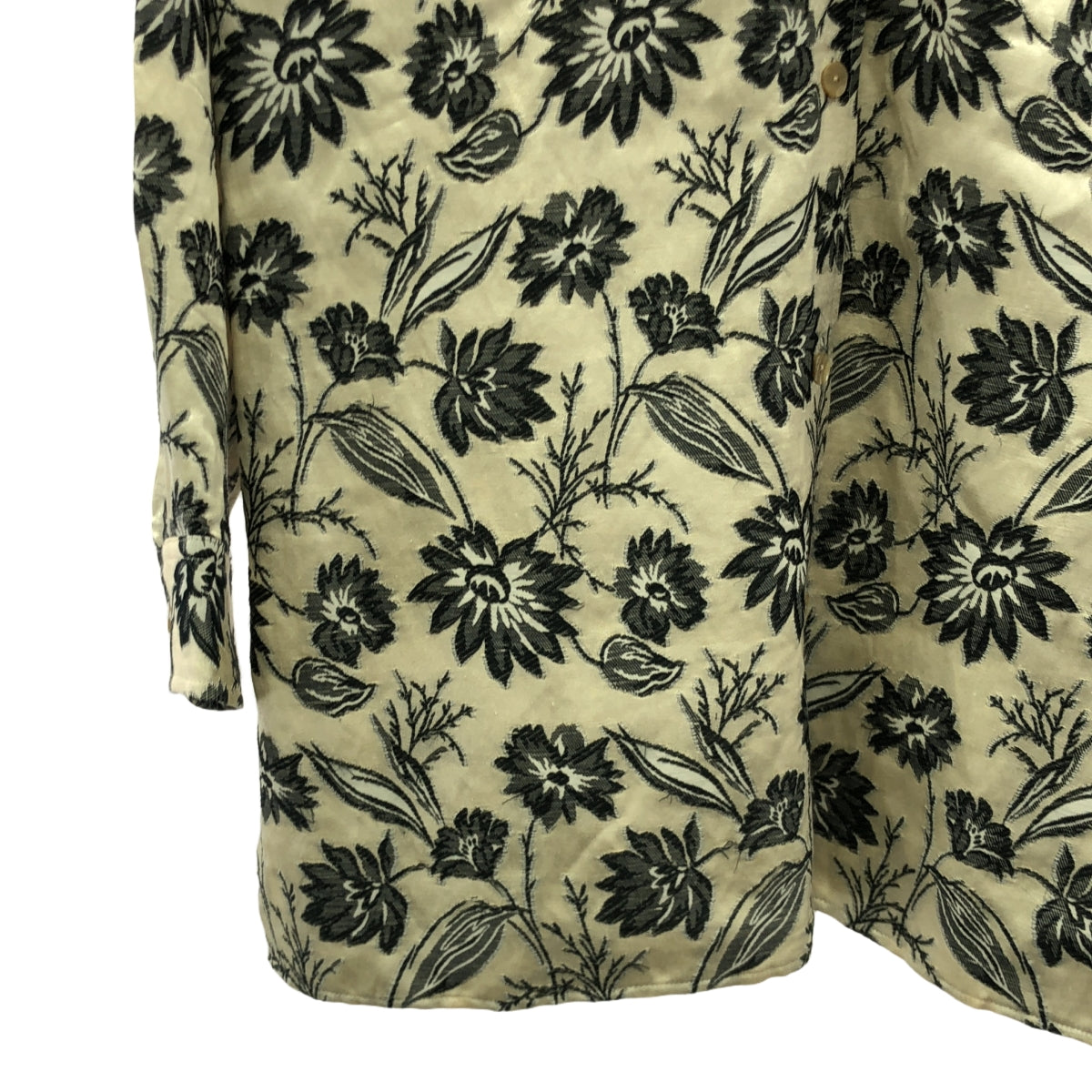 ERiKOKATORi / エリコカトリ | flower jacquard blouse ジャガード シャツ | F | ベージュ/ブラック | レディース