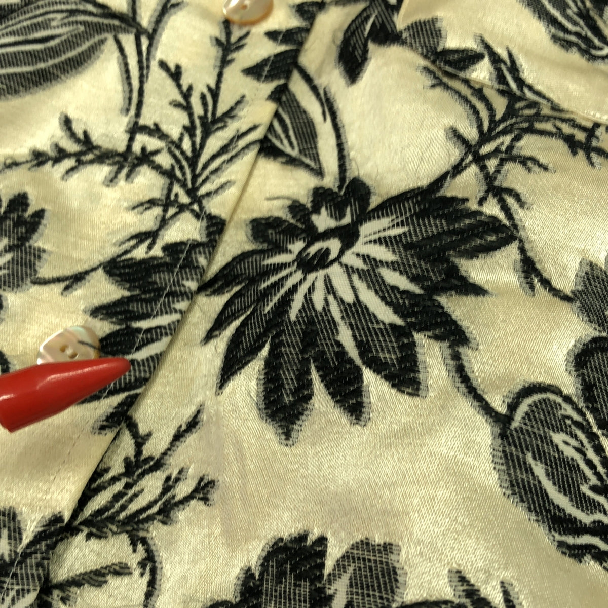 ERiKOKATORi / エリコカトリ | flower jacquard blouse ジャガード シャツ | F | ベージュ/ブラック | レディース