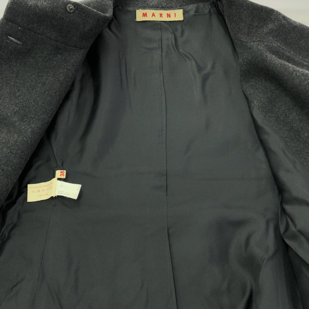 MARNI / 瑪尼 |羊毛麥爾登呢雙排扣大衣 / 全襯裡 | 38 |深灰色 |女性的