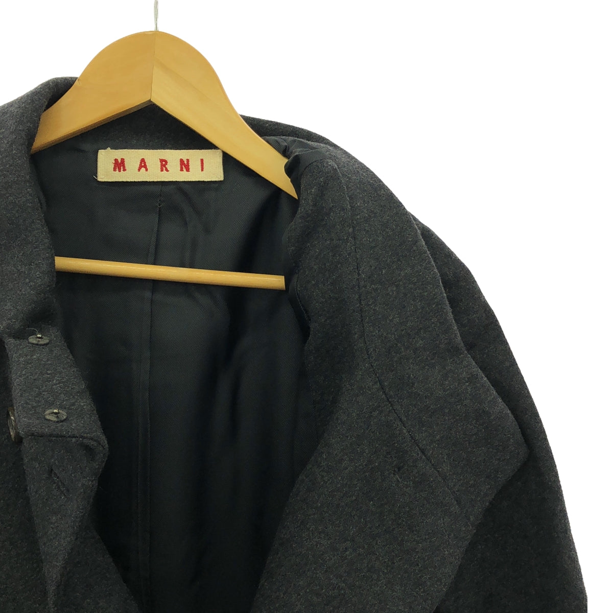 MARNI / 마르니 | 울 멜튼 더블 코트 / 총 안감 | 38 | 다크 그레이 | 여성