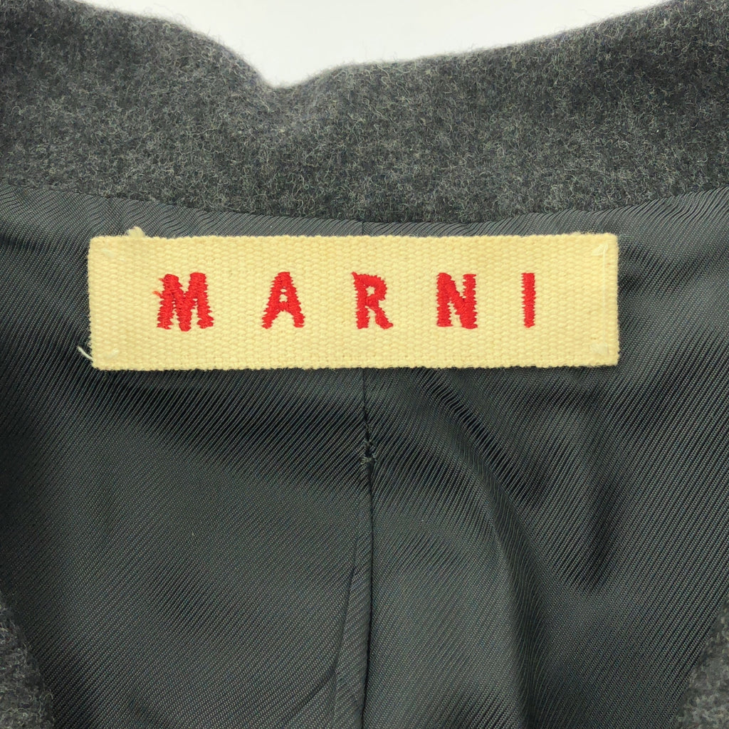 MARNI / 瑪尼 |羊毛麥爾登呢雙排扣大衣 / 全襯裡 | 38 |深灰色 |女性的