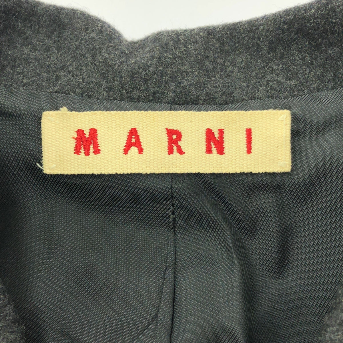 MARNI / 瑪尼 |羊毛麥爾登呢雙排扣大衣 / 全襯裡 | 38 |深灰色 |女性的