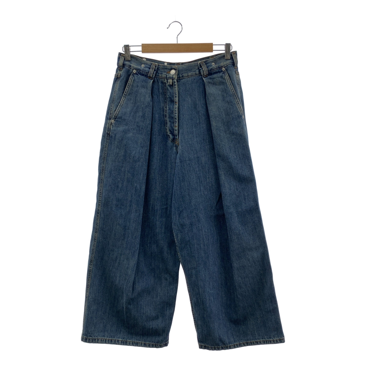DRIES VAN NOTEN / ドリスヴァンノッテン | タック デニム ワイドパンツ | 36 | レディース