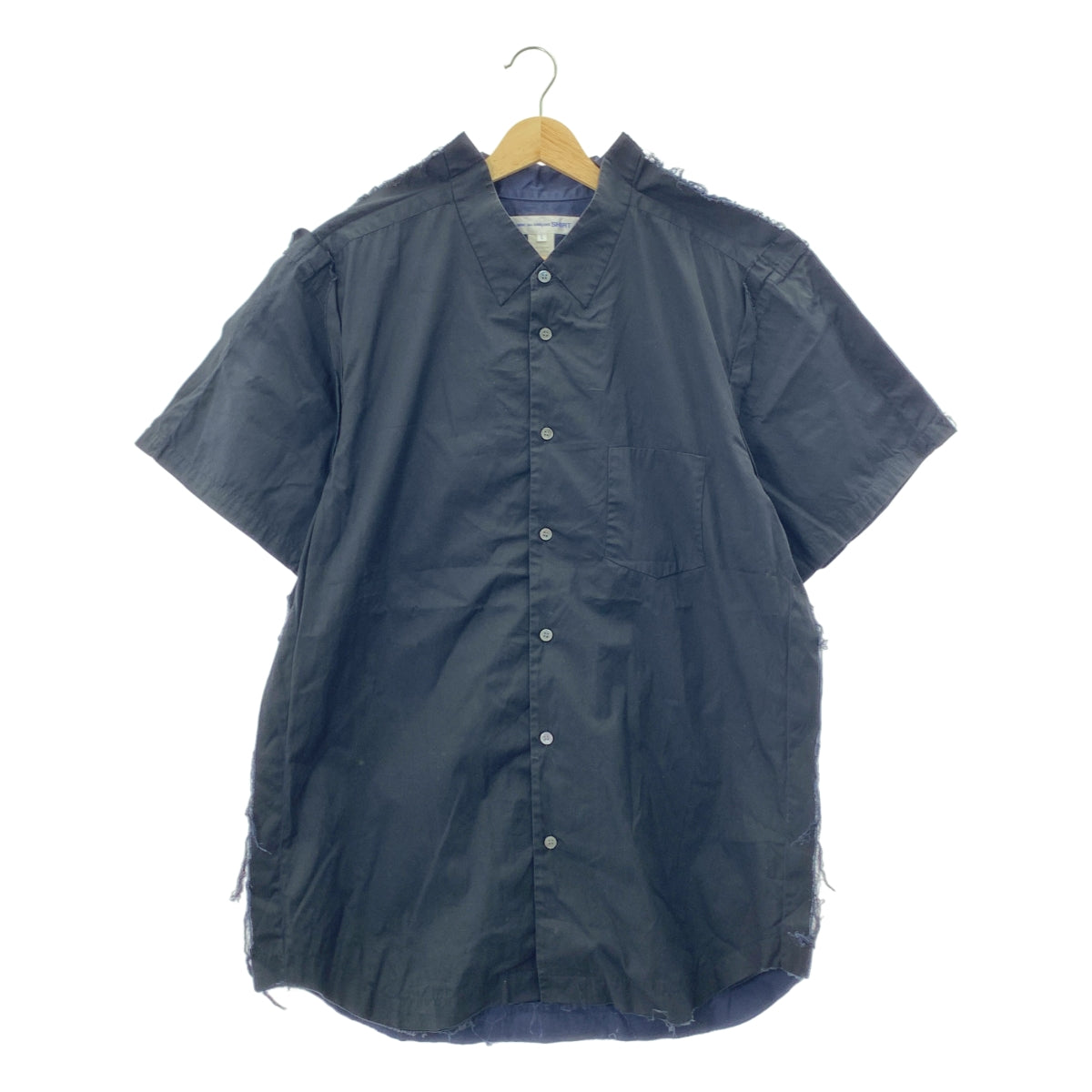 COMME des GARCONS SHIRT / コムデギャルソンシャツ | 2次元 ドッキング カットオフ 半袖シャツ | L | メンズ