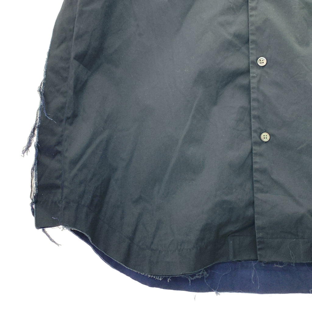 COMME des GARCONS SHIRT / コムデギャルソンシャツ | 2次元 ドッキング カットオフ 半袖シャツ | L | メンズ