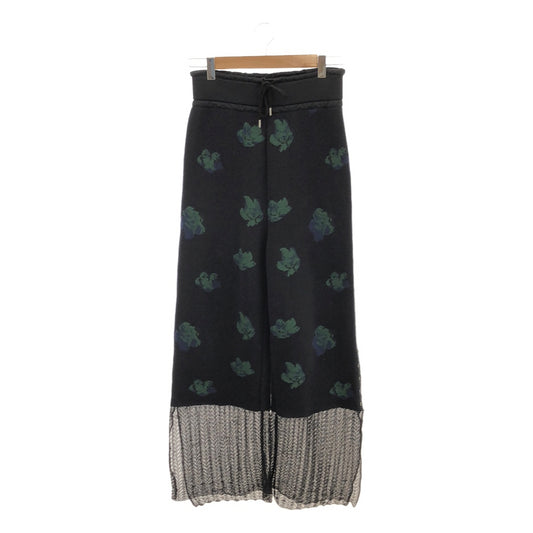 malamute / malamute | 2022SS | sheer flower trousers knit pants | M | black/green/blue | women's