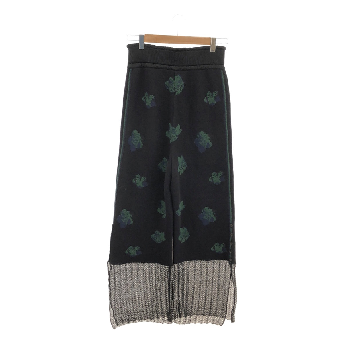 malamute / malamute | 2022SS | sheer flower trousers knit pants | M | black/green/blue | women's