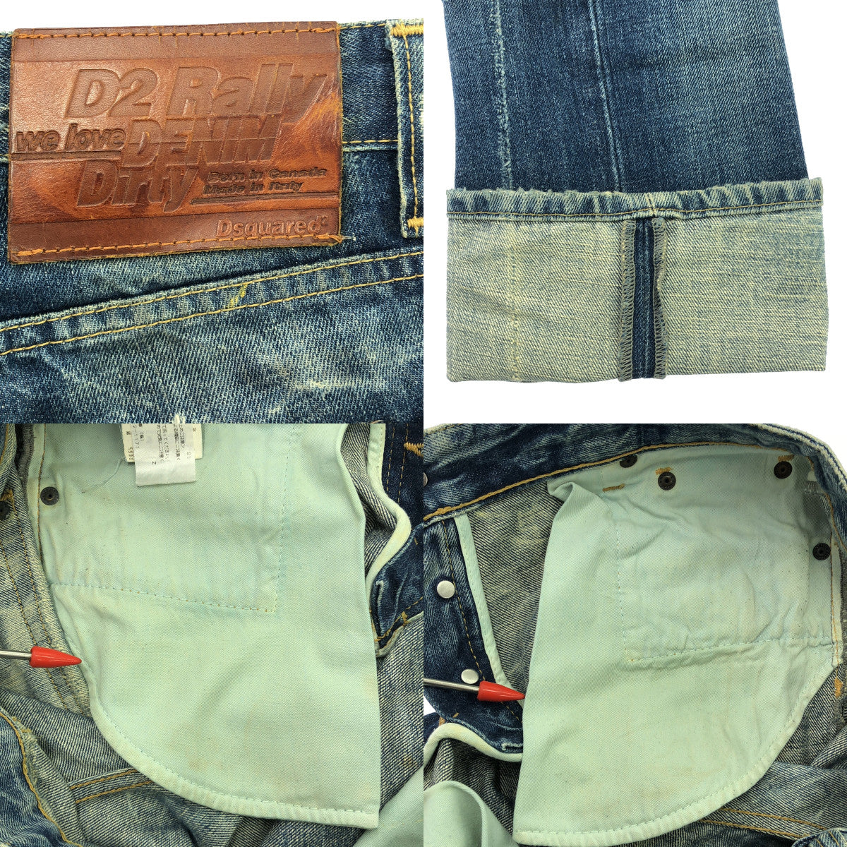 DSQUARED2 / ディースクエアード | 2008SS | ペイント&ダメージ加工 デニムパンツ | 44 | インディゴ | メンズ