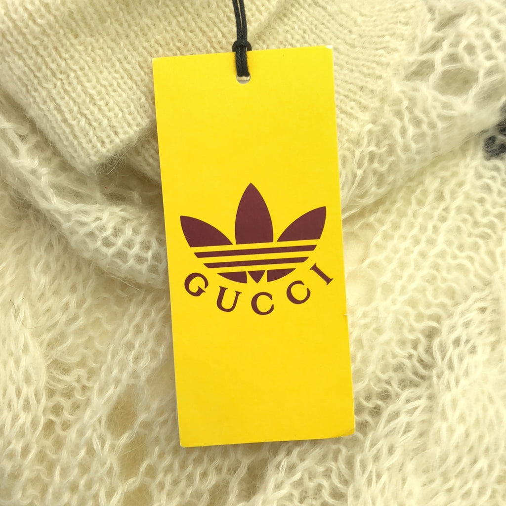 【美品】  GUCCI / グッチ | × adidas / アディダス トレフォイル サイドライン タートルネック ニット / 着脱可インナー付き | M | オフホワイト | レディース