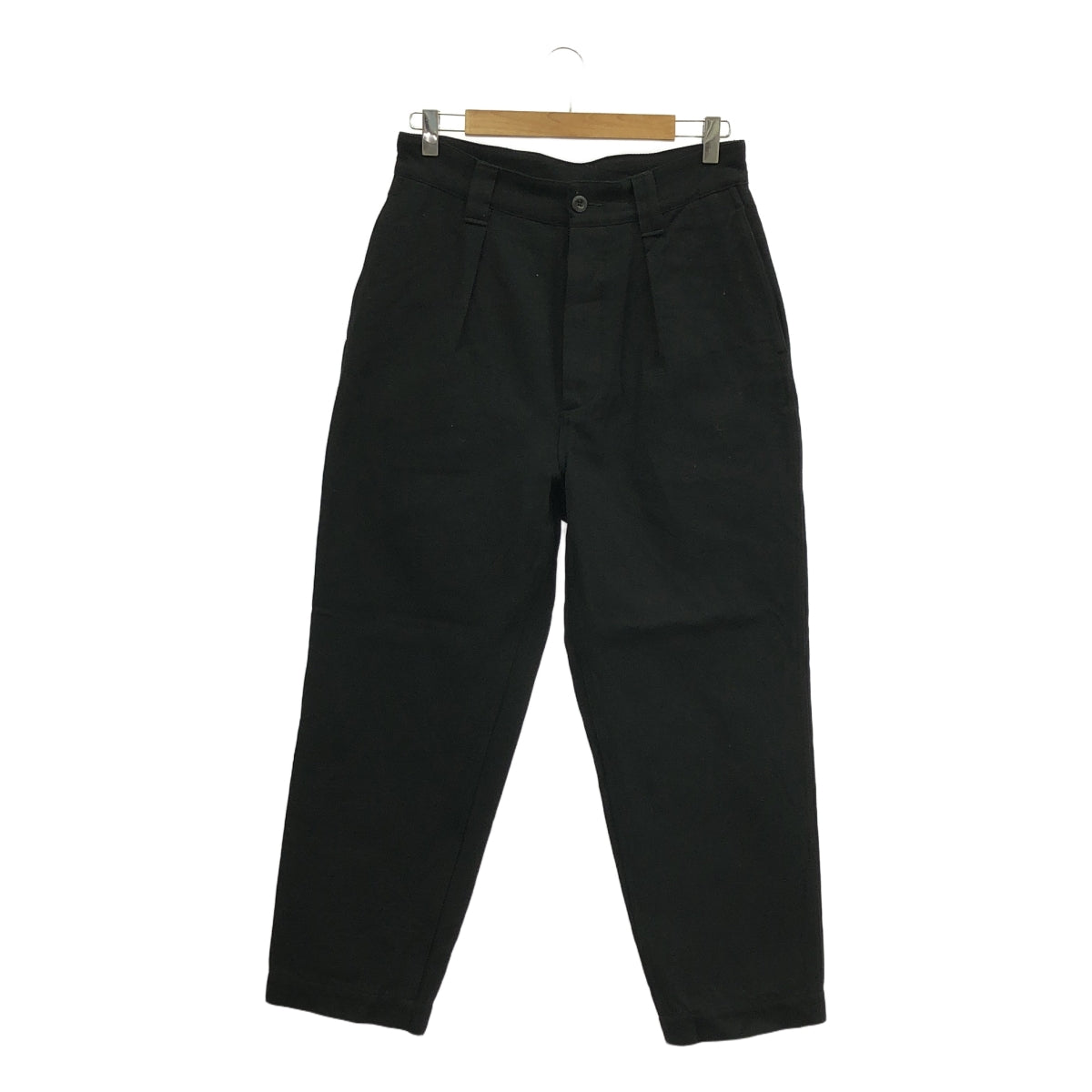 MHL. / エムエイチエルマーガレットハウエル | 2024AW | LIGHT COTTON WOOL DRILL PANTS / タック ワイドパンツ | 3 | ブラック | レディース