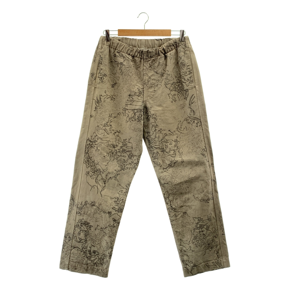 SAMUEL ZELIG / サミュエルゼリグ | 2024AW | Underdrawing Pant アートワーク 刺しゅう プリント コットン イージーパンツ | S | メンズ