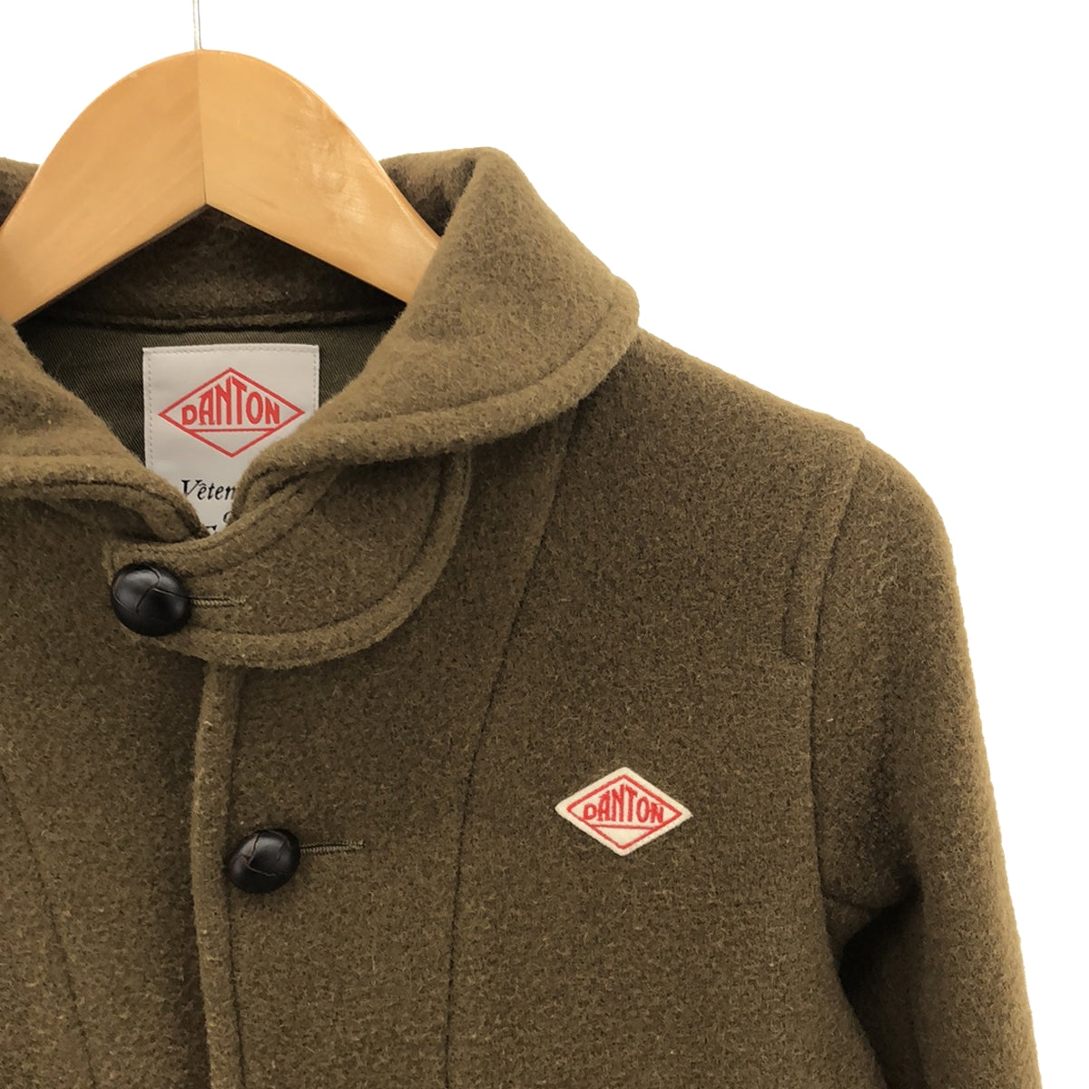 DANTON / 丹頓 |羊毛莫薩圓領外套 | 34 |卡其色 |女性的