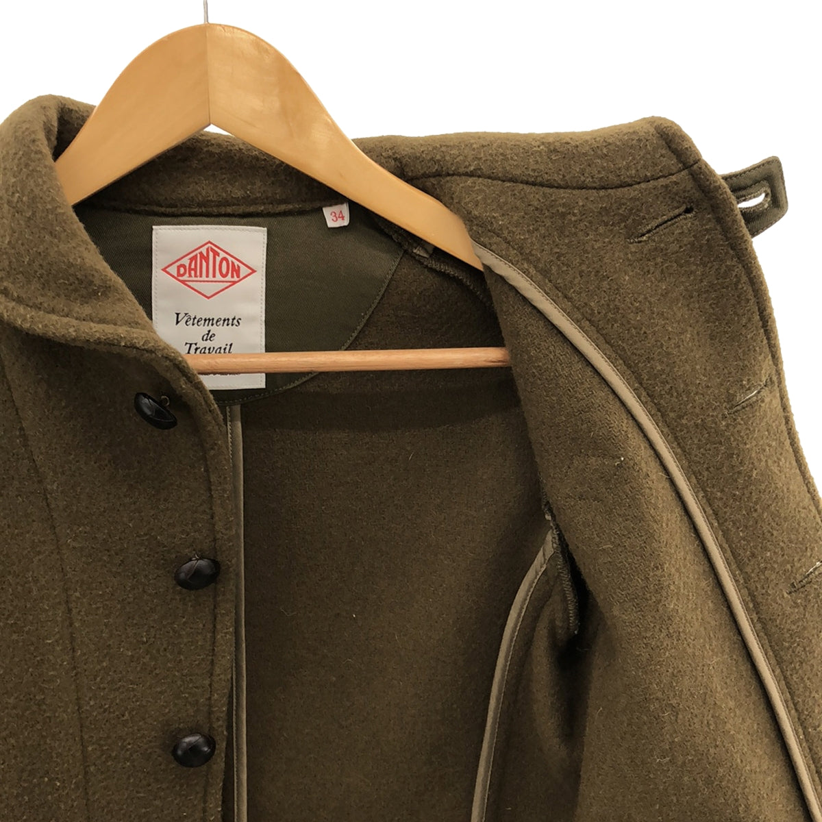 DANTON / 丹頓 |羊毛莫薩圓領外套 | 34 |卡其色 |女性的