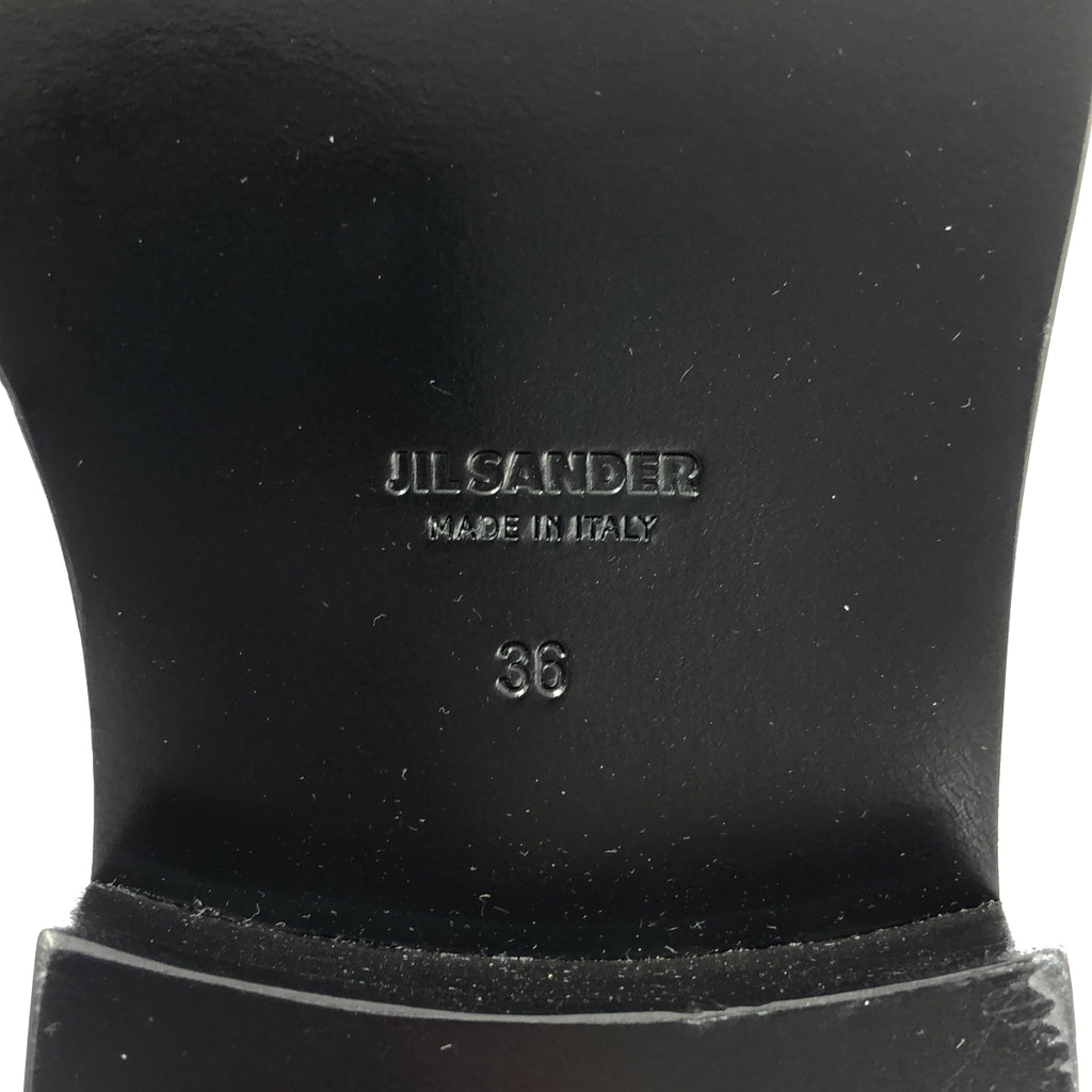 【新品】  JIL SANDER / 吉爾桑德 | Asymmetrical Leather  Boots 不對稱皮革長靴 | 36 | 黑色 | 女款