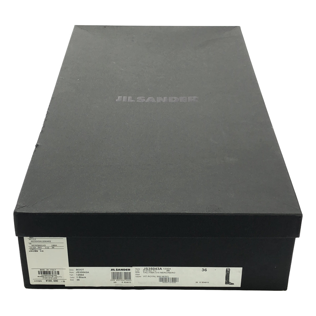 【新品】  JIL SANDER / 吉爾桑德 | Asymmetrical Leather  Boots 不對稱皮革長靴 | 36 | 黑色 | 女款