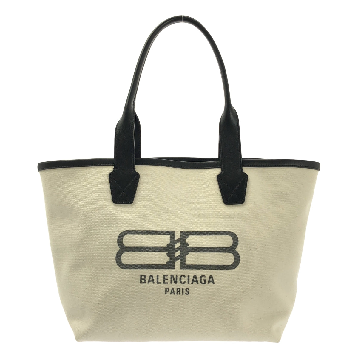 【미품】 BALENCIAGA / 발렌시아가 | JUMBO 점보 BB 로고 캔버스 토트 백 | 화이트 | 여성