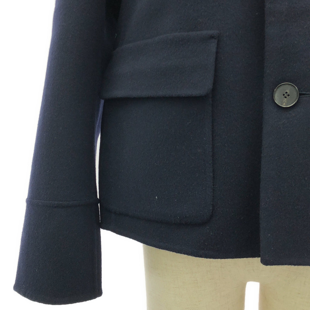 BLAMINK / ブラミンク | ウールカシミヤ ダブルフェイス ショートジャケット | 36 | ネイビー | レディース